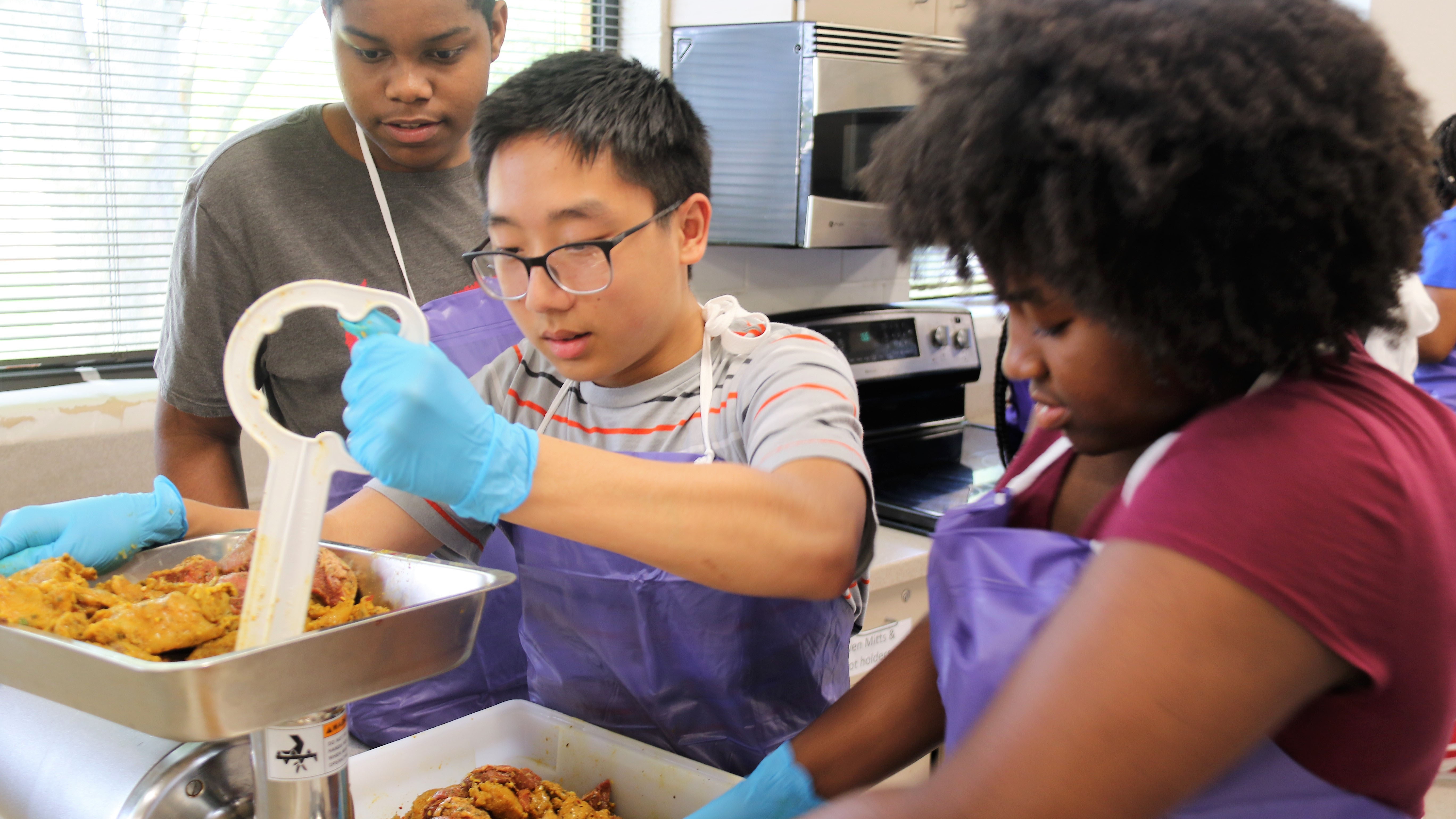 Students conducting a hands-on experiment