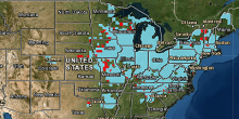 a map showing emerald ash borer (eab) infestation